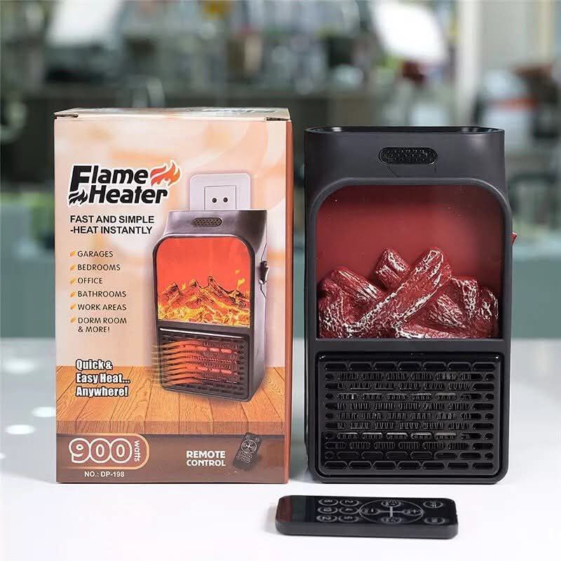 دفاية Flame Heater 900W مع ريموت وشاشة رقمية
